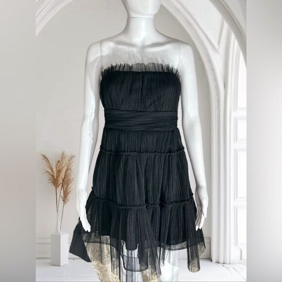 Crystal Sky juniors black strapless tule dress - Picture 1 of 7